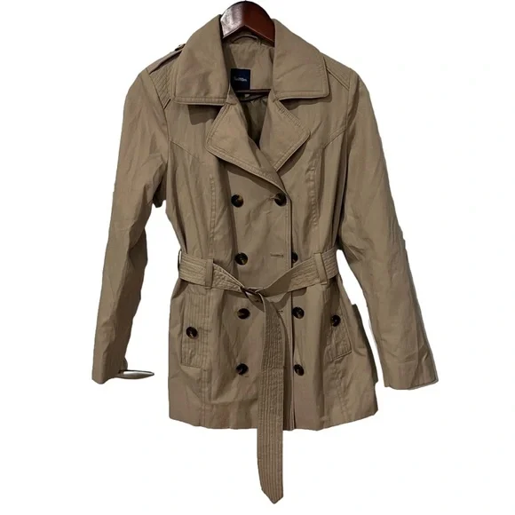Reitmans beige color belted coat size 5 - Picture 1 of 10